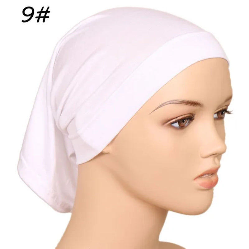 2021 Muslim Fashion under Scarf with Ear Hole Stretch Jersey Inner Hijabs round Front under Hijab Caps Ladies Turban Bonnet